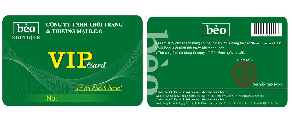 In thẻ VIP - In Bao Bì Đức Anh - Công Ty TNHH Thương Mại Phát Triển In Và Quảng Cáo Đức Anh